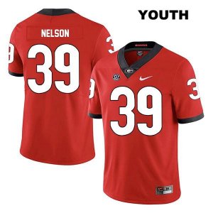 Youth Georgia Bulldogs NCAA #39 Hugh Nelson Nike Stitched Red Legend Authentic College Football Jersey TGA8554BP